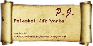 Peleskei Jávorka névjegykártya